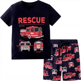 img 4 attached to Cool Boy Summer Style: Jobakids Toddler Short Sets With Cotton T-Shirt And Pants 2-Piece Clothes