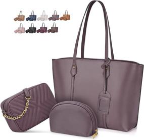 img 4 attached to Chic Leather Shoulder Handbags & Wallets for Women with Fashionable Handles - Satchels