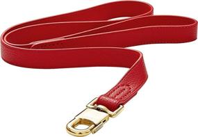 img 4 attached to BMusdog Leather Dog Walking Training Leash: 4FT Sturdy Heavy Duty Leather Lead for Medium and Large Dogs - Red Leather with Gold Clasp