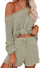 img 3 attached to Ermonn Outfits Jumpsuits Shoulder Sweater Women's Clothing - Lingerie, Sleep & Lounge