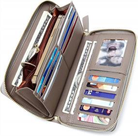 img 2 attached to Women'S GEEAD PU Leather Wallet: Large Capacity Credit Card Holder Clutch Wristlet!