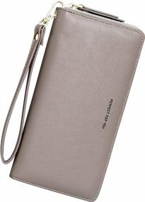img 4 attached to Women'S GEEAD PU Leather Wallet: Large Capacity Credit Card Holder Clutch Wristlet!