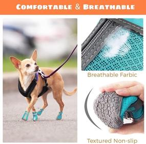 img 1 attached to Breathable Waterproof Dog Boots for Small Medium Dogs - SONKONIA Dog Shoes, Anti-Slip Booties for Hot Pavement, Puppy Paw Protector with Reflective Strap (4PCS)