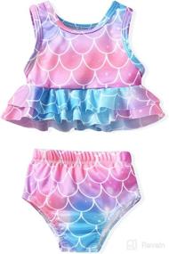 img 4 attached to 👙 Adorable Toddler Baby Girl Two Piece Swimsuit: Aalizzwell Bikini Beach Wear
