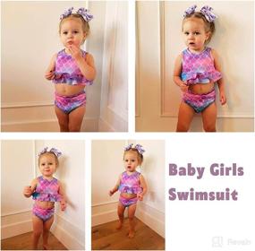 img 3 attached to 👙 Adorable Toddler Baby Girl Two Piece Swimsuit: Aalizzwell Bikini Beach Wear