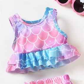 img 2 attached to 👙 Adorable Toddler Baby Girl Two Piece Swimsuit: Aalizzwell Bikini Beach Wear