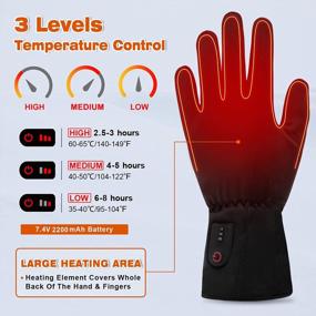 img 2 attached to Heated Glove Liners For Men Women, Rechargeable Electric Battery Heating Gloves Liners, Touchscreen Anti-Skip Heated Mitten Liners Hand Warmer For Skiing Hiking And Arthritis Hands By Dr.Warm