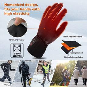 img 3 attached to Heated Glove Liners For Men Women, Rechargeable Electric Battery Heating Gloves Liners, Touchscreen Anti-Skip Heated Mitten Liners Hand Warmer For Skiing Hiking And Arthritis Hands By Dr.Warm