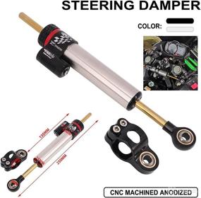 img 3 attached to 🏍️ JFG RACING Motorcycle Steering Stabilizer - Universal CNC Silver 10-inch Adjustable Stabilizer for Most Motorcycles