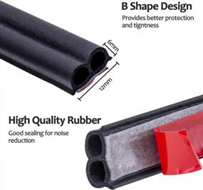 img 1 attached to Universal Self Adhesive Car Weather Stripping 49.2Ft B Shape Black Rubber Draft Seal Strip For Window Door Engine Cover Trunk