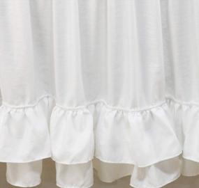 img 2 attached to 2 Tiered Ruffled Crib Skirt Baby Girl Nursery Bedding Dust Ruffle (White)