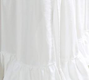 img 1 attached to 2 Tiered Ruffled Crib Skirt Baby Girl Nursery Bedding Dust Ruffle (White)