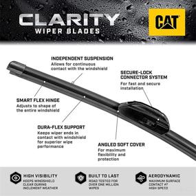 img 2 attached to Caterpillar Clarity Premium Performance All Season Replacement Windshield Wiper Blades for 🚗 Car Truck Van SUV - 20 + 22 Inch (Front Windshield Pair), Black