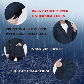 img 3 attached to Waterproof Raincoat Lightweight Windbreaker Outdoor Women's Clothing : Coats, Jackets & Vests