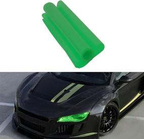 img 4 attached to 12X7In / 30X180Cm Glossy Vinyl Film Tint Overlay Xenon HID Tint Wrap Sheet Universal For Headlights Fog Lights Lamps (Green)