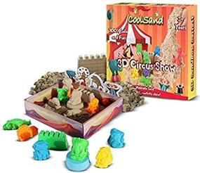img 3 attached to CoolSand 3D Sandbox Circus Edition - Moldable Indoor Play Sand With 3D Molds And Tray - Natural And Fun!