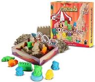 coolsand 3d sandbox circus edition - moldable indoor play sand with 3d molds and tray - natural and fun! logo