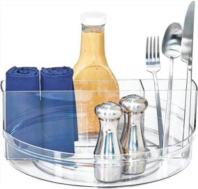 img 4 attached to IDesign Crisp BPA-Free Plastic Rotating Turntable Organizer For Tabletop, 11.54" X 11.54" X 4.66
