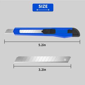 img 1 attached to 9MM Wide Blade Utility Knife Box Cutters (4 Colors) - Retractable, Compact & Extended Use For Heavy Duty Office, Home, Craft Arts & Hobby Projects.
