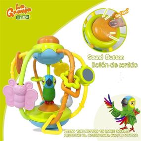 img 2 attached to 🌾 Zenon's Farm Rattles Activity Ball - Interactive Crawling Educational Toy for Baby Infants, Grab and Spin Rattle Ball, Take Along Tunes for Girls - Perfect Toddlers' Activity Ball