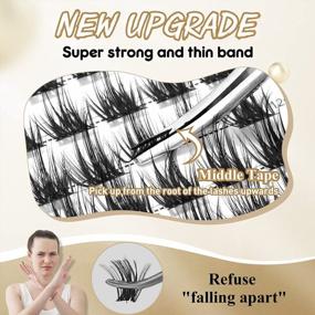 img 3 attached to QUEWEL Lash Clusters 72 Pcs Wide Stem Cluster Lashes MIX8-16Mm Eyelash Clusters DIY Lash Extensions At Home Super Strong And Thin Band Wispy Lashes (QU01-D-MIX8-16Mm)