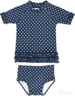 rufflebutts® polka dot bikini set - baby/toddler girls rash guard swimsuit with upf 50+ sun protection logo