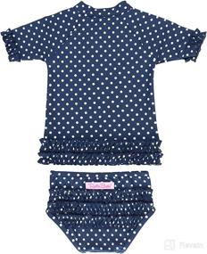 img 1 attached to RuffleButts® Polka Dot Bikini Set - Baby/Toddler Girls Rash Guard Swimsuit with UPF 50+ Sun Protection