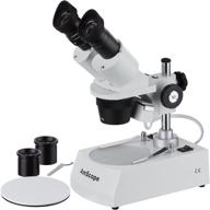 🔬 amscope se305r-pz binocular stereo microscope, wf10x and wf20x eyepieces, 10x-60x magnification, 1x and 3x objectives, halogen light source, pillar stand, 120v, white logo