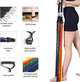 img 1 attached to Experience Safe And Effective Fitness With EILISON'S Heavy-Duty Resistance Band Kit For Men And Women