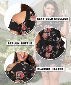 img 1 attached to Plus Size Cold Shoulder Peplum Bodycon Party Dress For Women By LALAGEN