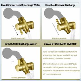 img 2 attached to Brushed Gold YDmeet G1/2 3-Way Universal Bathroom System Component Replacement Part Shower Arm Diverter Valve For Handheld And Fixed Spray Head Brass Shower Diverter