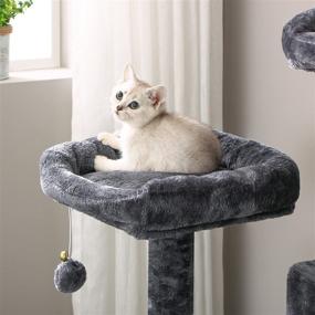 img 1 attached to 🐱 BEWISHOME Cat Tree Tower with Scratching Post, Top Plush Perch, Multi-Level Condo, Jumping Platform, Kitten Activity Center – Indoor Cats