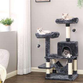 img 2 attached to 🐱 BEWISHOME Cat Tree Tower with Scratching Post, Top Plush Perch, Multi-Level Condo, Jumping Platform, Kitten Activity Center – Indoor Cats