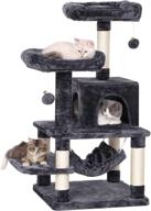 🐱 bewishome cat tree tower with scratching post, top plush perch, multi-level condo, jumping platform, kitten activity center – indoor cats logo