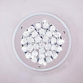 img 1 attached to Saint Mossi Modern K9 Crystal Raindrop Chandelier Lighting Flush Mount LED Ceiling Light Fixture Pendant Lamp For Dining Room Bathroom Bedroom Livingroom 6 G9 Bulbs Required H9" X D17
