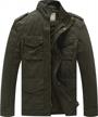 men's lightweight military twill cotton windbreaker jacket by wenven logo