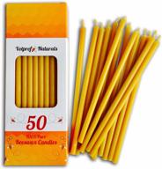 6 inch unscented beeswax taper candles - all natural, 100% pure, dripless, smokeless, slow burning, non toxic honey scent - home decor dinner cake prayer church hanukkah christmas logo
