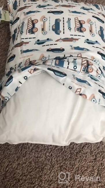 img 1 attached to Organic Cotton Toddler Pillow & Pillowcase - 13X18 My Little Dreamy Kids Sleeping, Travel & Bed Pillows (Vroom) review by Mary Scott