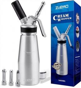 img 4 attached to Professional Silver 500 ML ZOEMO Whipped Cream Dispenser - Ugraded Full Metal Body & Head With 3 Decorating Tips