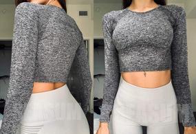 img 1 attached to Stylish & Comfortable Workout Crop Tops With Long Sleeves For Women From SEASUM