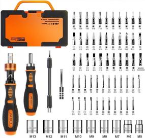 img 4 attached to JAKEMY 69 In 1 Precision Ratchet Screwdriver Set For Household Repairs And Maintenance - Magnetic, Rotatable, And Disassemble Tool Kit For Furniture, Cars, Computers, And Electronics