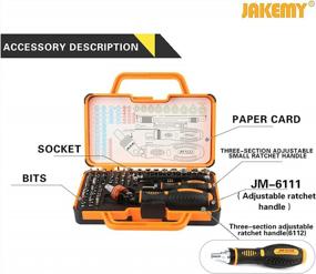 img 3 attached to JAKEMY 69 In 1 Precision Ratchet Screwdriver Set For Household Repairs And Maintenance - Magnetic, Rotatable, And Disassemble Tool Kit For Furniture, Cars, Computers, And Electronics
