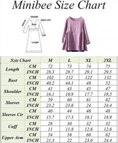 img 2 attached to Minibee Linen Tunic Tops With Long Sleeves, Swing Pleats, And Ruffled Hem For Women'S Loose-Fit Blouse