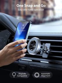 img 1 attached to 📱 [2022 Upgraded] VICSEED Magnetic Car Phone Holder - Strong Magnetic Vent Mount 360° Rotation - Compatible with MagSafe iPhone 13 12 Pro Max Mini - Fits All Phones & Cases