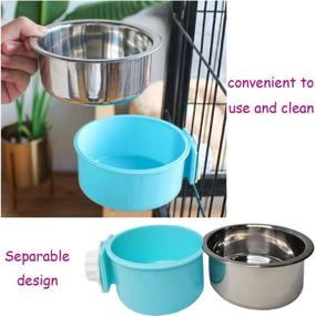 img 3 attached to 🦜 Bird Feeding Dish Cups - Parrot Stainless Steel Bowl with Removable Perch Stand Platform - Pet Food and Water Feeder - Cage Accessories - 1 Pcs Bird Stand Toy for Parakeet, Conure, Cockatiels, Lovebirds, Budgie, Chinchilla