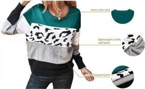 img 1 attached to Women'S Striped Leopard Knitted Sweater Pullover Long Sleeve Tops