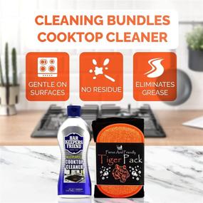 img 3 attached to 🧽 Bar Keepers Friend Cooktop Cleaner Bundle - 13oz Multipurpose Cleaner for Stove Tops, Including Fox Trot Tiger Pack Black Pro-Grade Microfiber Towel and Dual-Sided Sponge