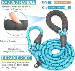 img 3 attached to BAAPET 6 Feet Slip Lead Dog Leash with Upgraded Durable Rope Cover and Comfortable Padded Handle – Anti-Choking Design for Large, Medium, Small Dogs Training – Includes Poop Bags and Dispenser (Black+Blue)