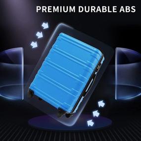 img 3 attached to Путешествуйте стильно с чемоданом-спиннером Merax Unisex-Adult - легкий и расширяемый чемодан из АБС-пластика 20", 24", 28" синего цвета
