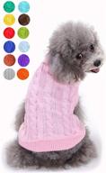 🐶 cozy small dog sweater, stylish warm pet sweater, adorable knitted classic dog sweaters for small dogs girls boys, cat sweater dog sweatshirt clothes coat apparel for small dog puppy kitten cat (medium, pink) логотип